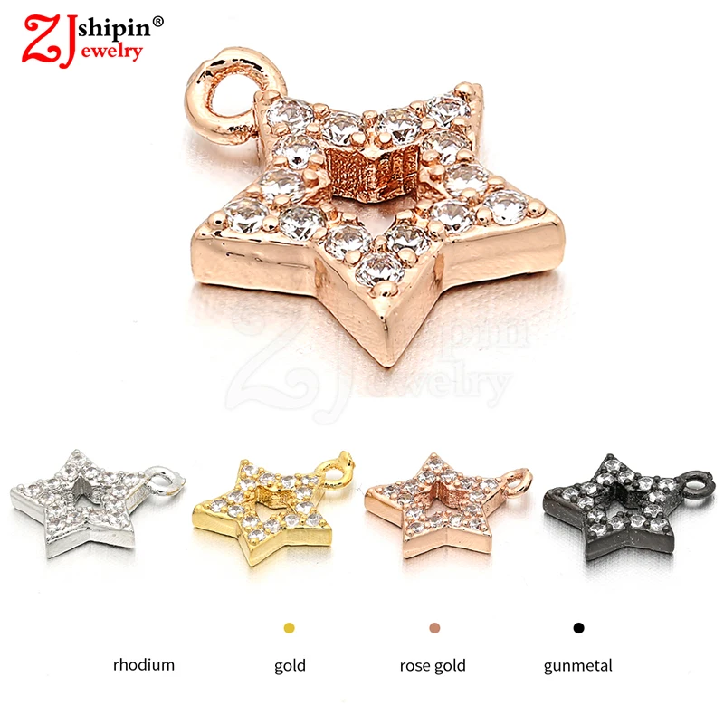 

2018 NEW Fashion jewelry accessories micro inlay zircon CZ star shape pendant for earrings bracelet DIY production
