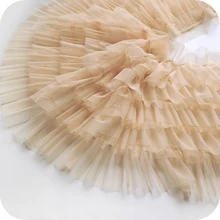 Многоцветная 35 см полуфабрикатная сетчатая ткань, полиэфирная кружевная ткань для шитья юбки, тканевый орнамент, тканевые ткани для штор