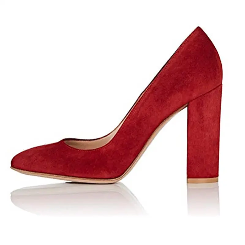 

Daiwenjie Women's round head patent leather high block with 10cm high heels thick with office shoes