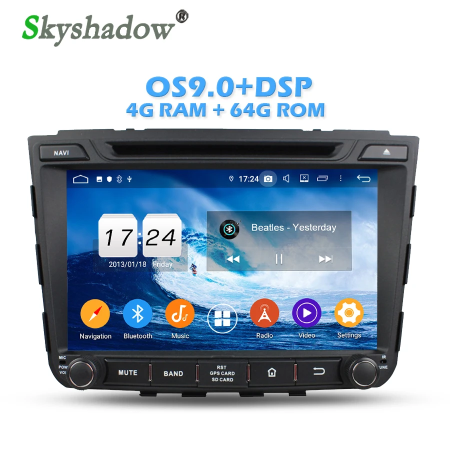 Excellent IPS DSP  Android 9.0 4GB  64GB ROM Car DVD Player Wifi Bluetooth  RADIO GPS  Map ForHyundai ix25 Creta 0