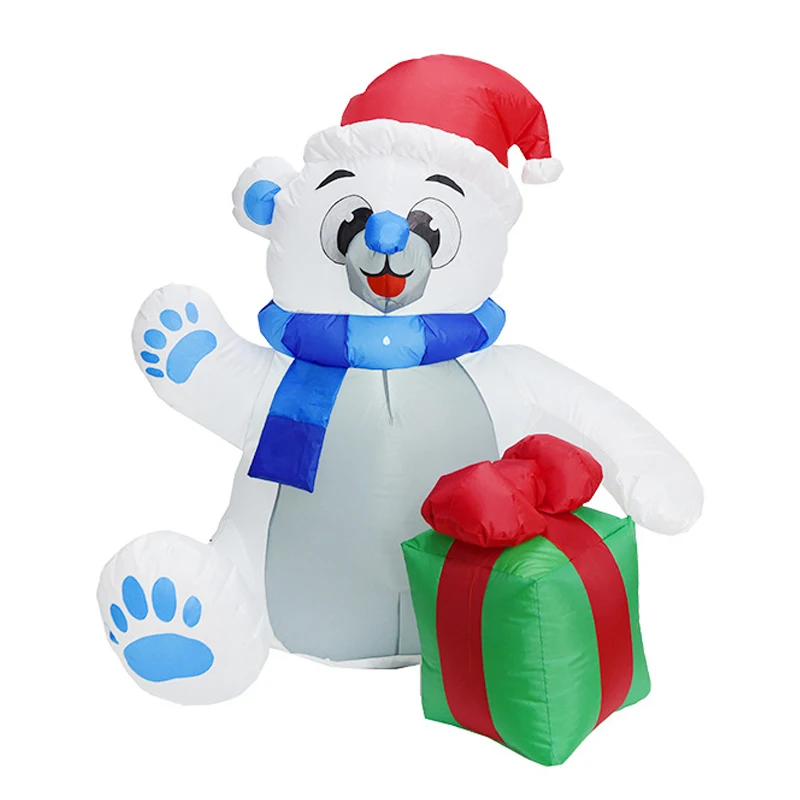 

120cm Snowman Inflatable Fun Toys LED Lighted Christmas Halloween Carnival Winter Party Props Yard Outdoor Decoration Airblown