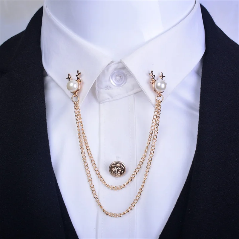 Vintage Brooch Personality Suit Pins Brooches Men Jewelry Chain Animal