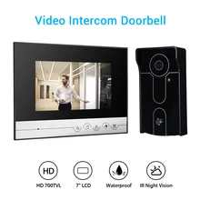 7 700TVL Wired Video Doorbell Door Monitor Security Visual IR Night Vision Outdoor Camera for Home Security Surveillance sunflowervdp wired intercom for private house 2 units 7 home phone 700tvl infrared night vision ccd camera doorphones in stock
