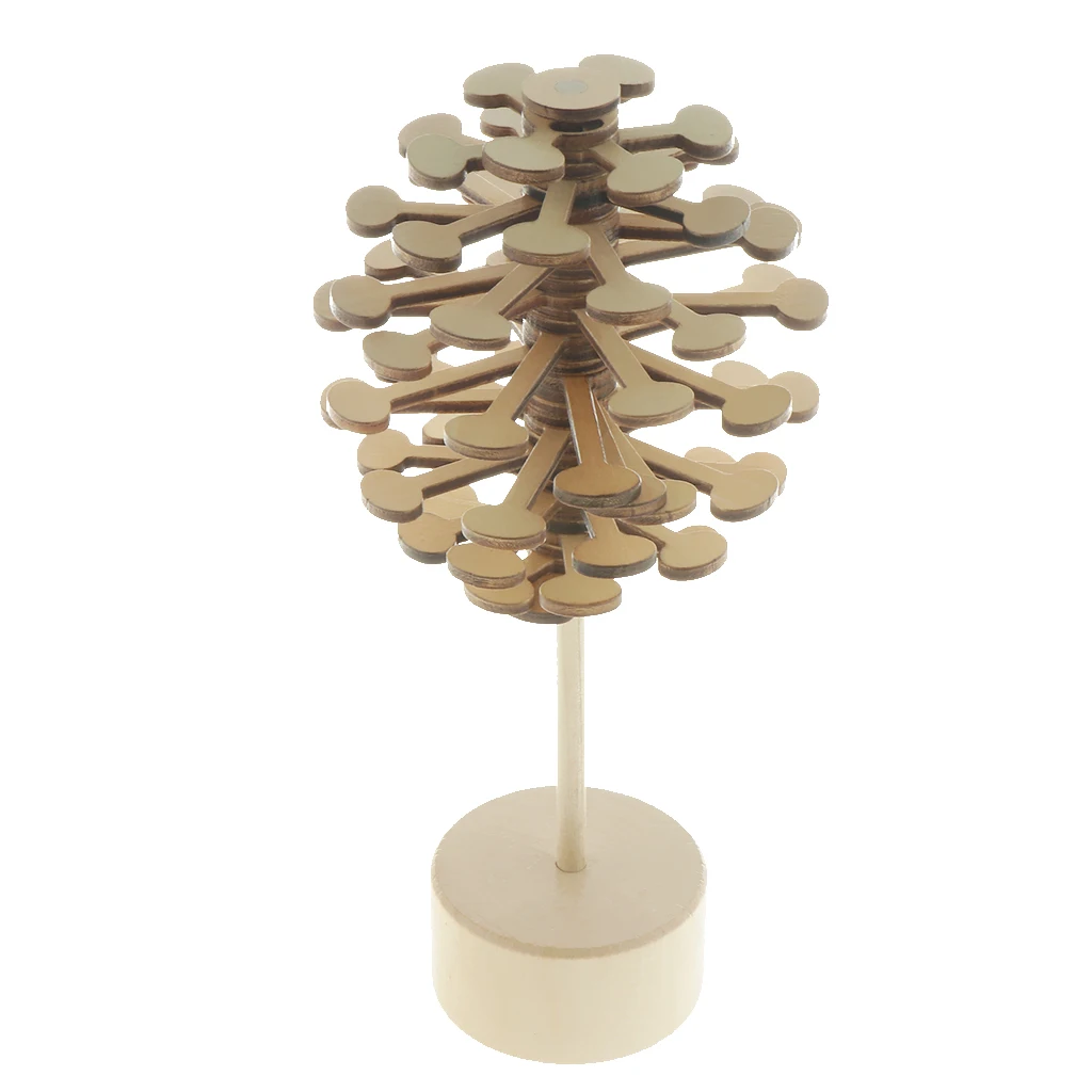 Wooden Rotating Lollipop Sensory Visual Relaxation Desk Toy Novelty & Gag Toys for Kids Adults, 24.5cm