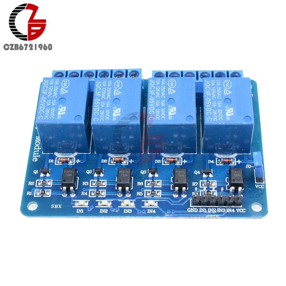 5V 4-канальный Релейный модуль 4-щит управления каналами реле с оптопарой реле Выход 4 способ релейный модуль для Arduino
