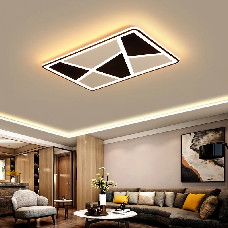 

Black+White Color Modern led Chandelier for living room bedroom study room Rectangle/Square Chandelier 90-260V Free Shipping