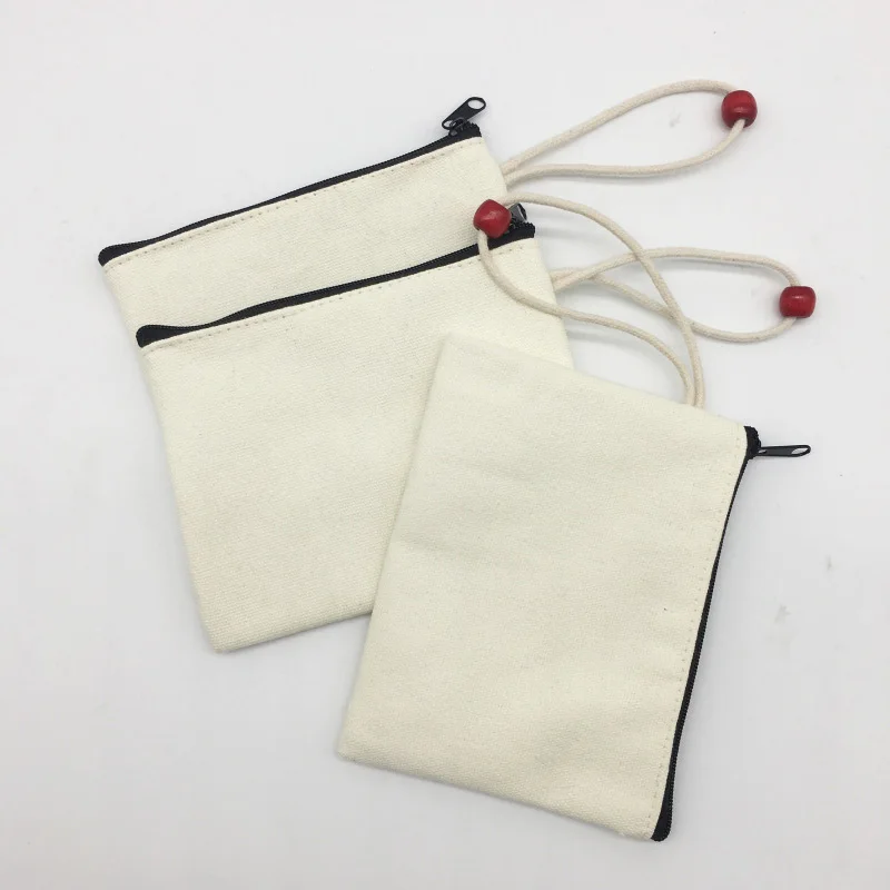 

100Pcs/Lot Blank Canvas Pocket Bag With Cotton Rope Handle Travel Toiletry Bag Coin Pouch 11cmx15cm