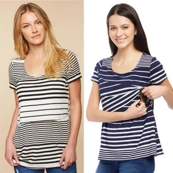 

Women's Pregnants Tops Short Sleeve Nursing Blouse Baby For Maternity Shirt