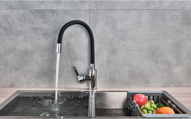 Green Black Pipe Kitchen Faucets Hot And Cold Water Faucets Chrome Basin Sink Tap Mixers Kitchen Faucet Deck Mounted