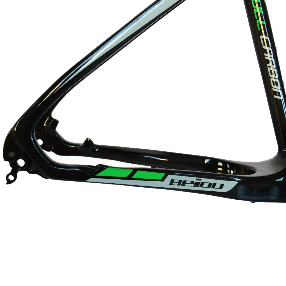 Top BEIOU Carbon Fat Bike Frame 19 Inch Internal Cable Routing BSA 120mm Snow bike Fat Tire 4.0"-4.8" with Rigid Carbon Fork 3K B023 4