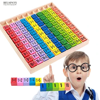 

Wood Crafts DIY Wooden 99 Multiplication Addition subtraction Table Building Block Nine-nine Multiplication Formula Number gift