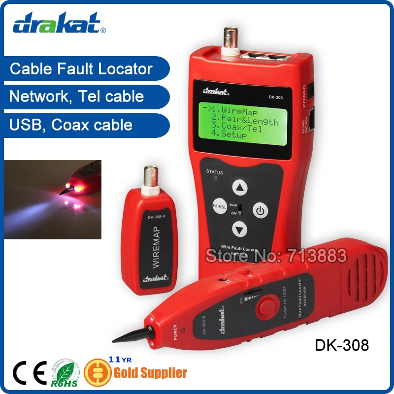 Dk-308 Новый LAN тел коаксиальный кабель USB тестер и Провода Tracer