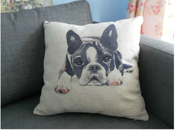 

Gouache style cute puppy cotton cushion cover pillow cover Pillow cushion Home Decor sofa cushions 1PCS Pillows 45*45cm