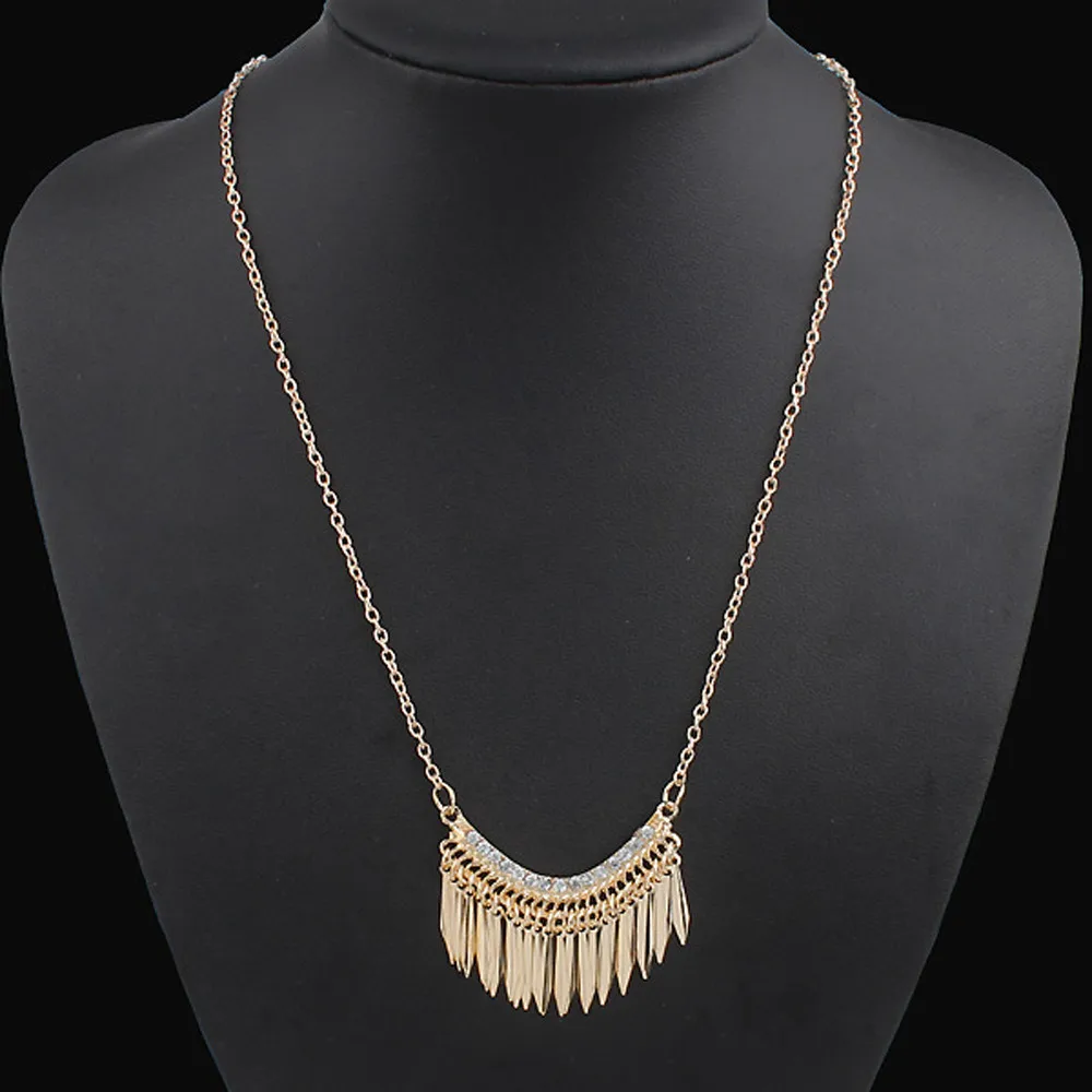 Stylish Jewelry Women's Long Tassel Pendants Sweater Chain Necklace Bib