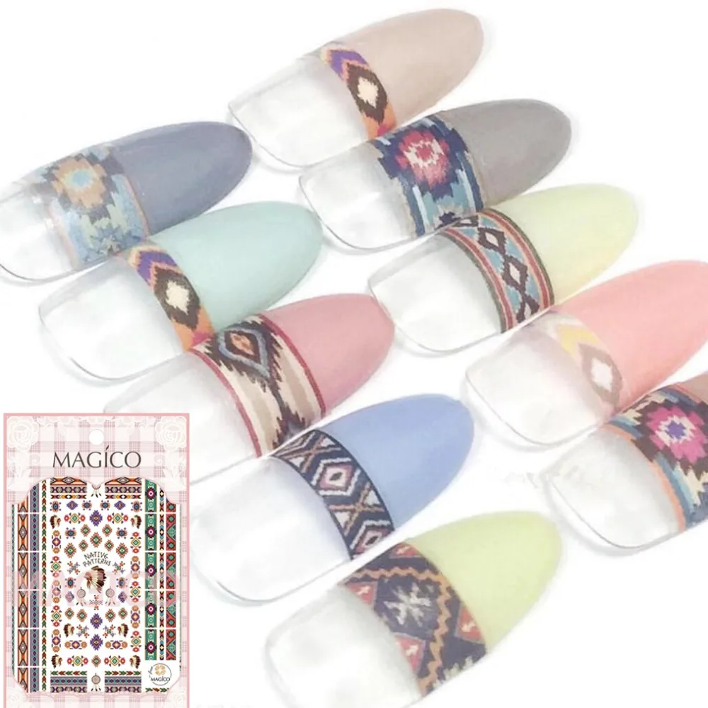 

MAGICO series NATIVE FLOWER DESIGNS COOL 3d nail art stickers decal template diy nail tool decorations