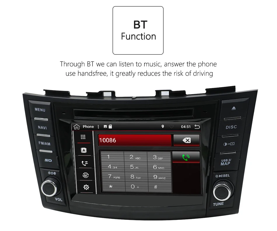 Clearance Eunavi 2 Din Android 8.1 Car Dvd Player For Suzuki Swift 2011 2012 Radio Stereo GPS With Steering Wheel Control Free Camera Map 5
