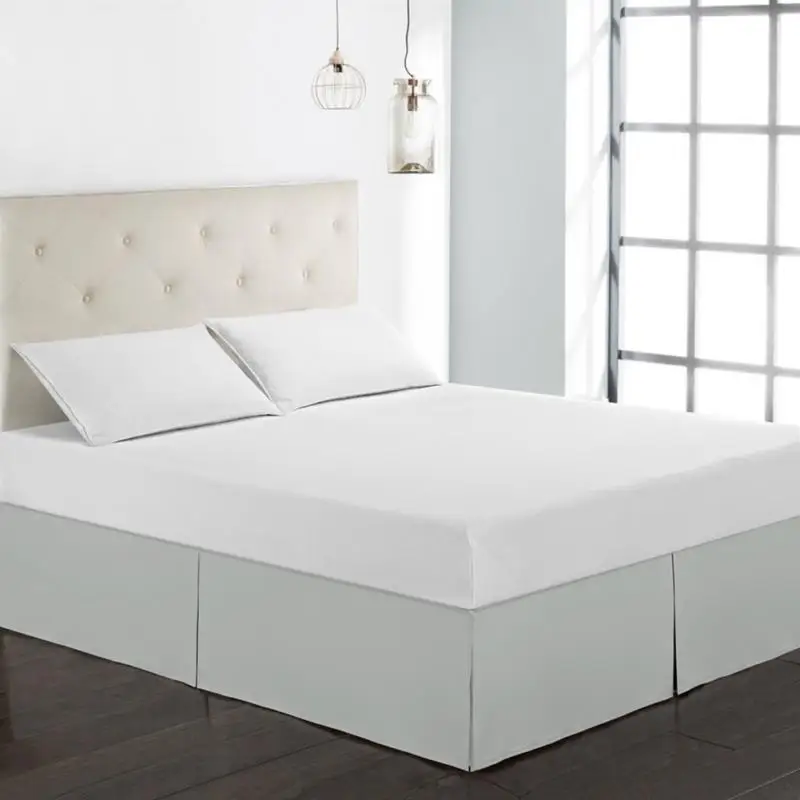 Light Grey Отель эластичная кровать юбка 7 цветов полиэстер ткань для King/queen Размер пылезащитный сплошной цвет 38 см высота покрывало Лидер продаж - Цвет: Light Grey