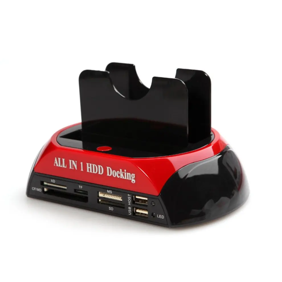 

2pcs All in 1 USB 2.0 HDD Docking Station OTB HUB Card Reader for 2.5" 3.5" SATA Dual IDE HDDAC352 External Box Station