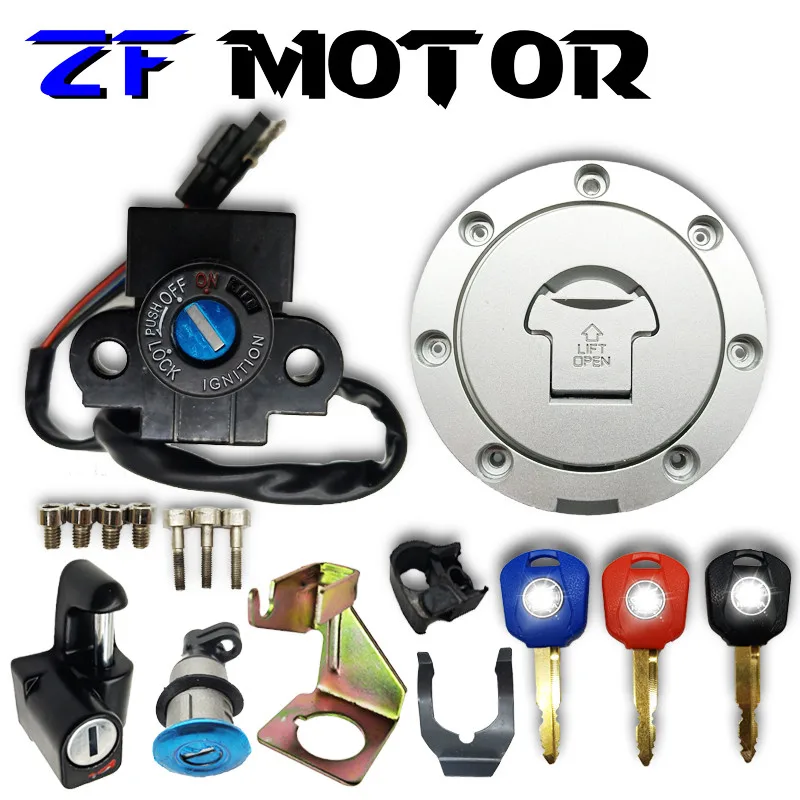 

Motorcycle Ignition Switch Lock Fuel gas Tank Cap Cover Seat Handle Locks Include Key For Honda CB400 CB400SF CB-1 VFR400 CB750