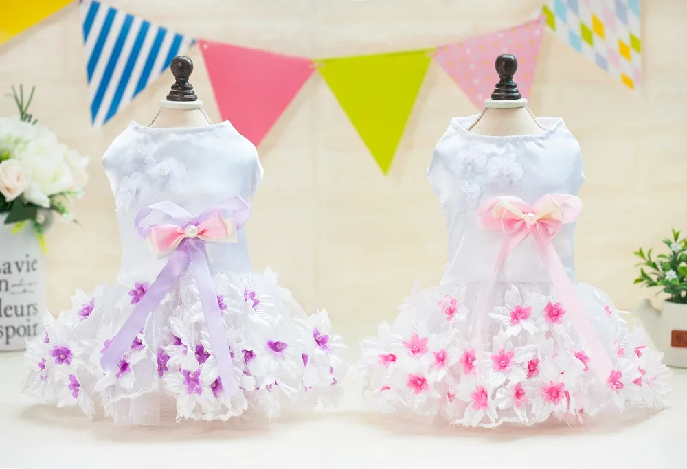 

New Dog Cat Flower Pet Puppy Dog Princess Costume Apparel Clothes Dress Summer New Pet Clothes Chihuahua Yorkie