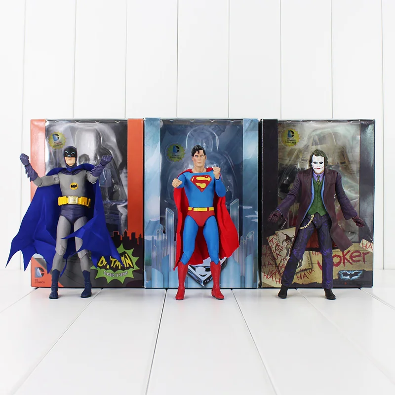 

3Styles NECA Series Super Hero Superman VS Batman VS The Joker PVC Action Figure Toys Dolls Collections Gifts For Kids 7" 18CM