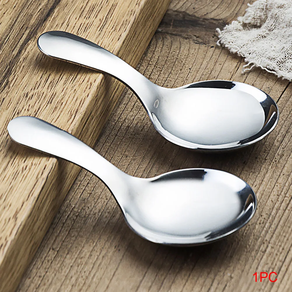

Tea Spoon Cute Children Gifts Round Stainless Steel Baby Ice Cream Soup Short Handled Safe Smooth Tableware For Kids