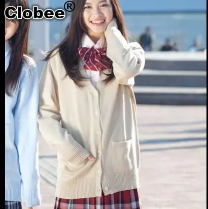 

Female cardigan Fashion autumn japanese style students school uniform long sleeve girl New open cardigan knitted Coat Y186