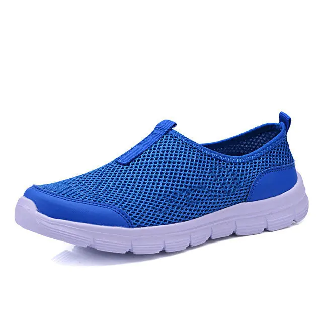 Cheap Men Sports Sneakers Shoes Breathable Men's Running Shoes Red Lightweight Sneakers Woman Comfortable Athletic Footwear - Цвет: blue 2