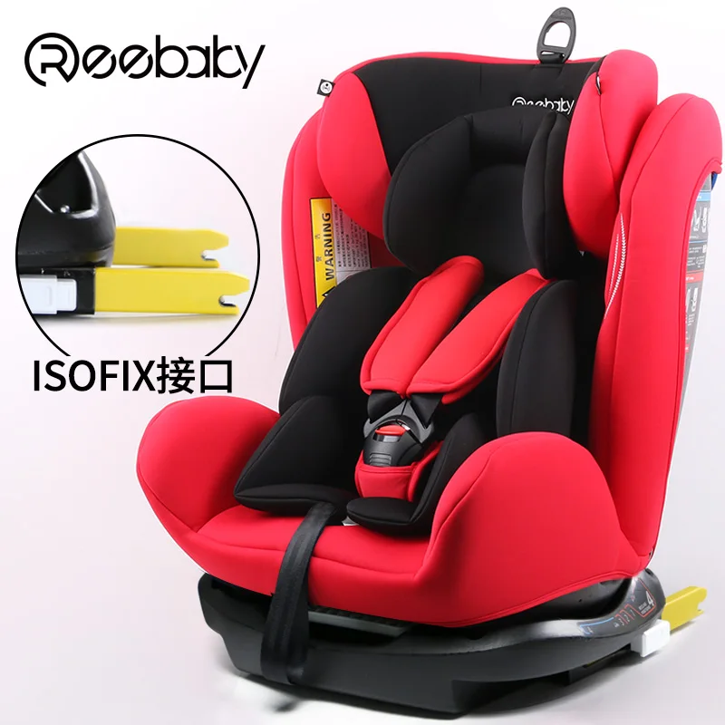 REEBABY автомобильное детское безопасное сидение ISOFIX интерфейс От 0 до 12 лет ребенок может сидеть и лежал - Цвет: red