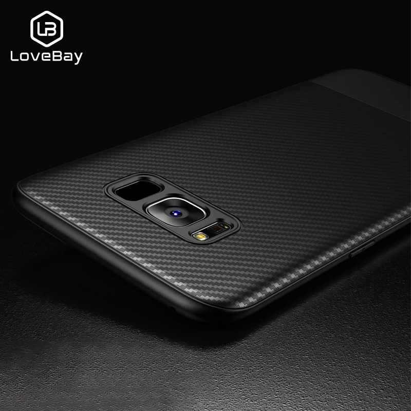 Lovebay чехол для телефона Samsung Galaxy S8 плюс роскошный углеродный волокна мягкой ТПУ