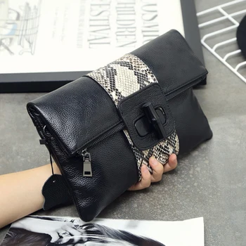 

Leather Envelope Clutch Bag Serpentine Fashion Large Capacity Women Cross Body Bags
