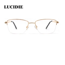 Стильные Классические женские очки из нержавеющей стали с полуоправой, золотые прозрачные элегантные удобные винтажные очки в полоску