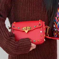 Высокое качество из искусственной кожи Для женщин Crossbody сумки модные заклепки сумка Роскошные Для женщин сумки на плечо Bolsa Feminina