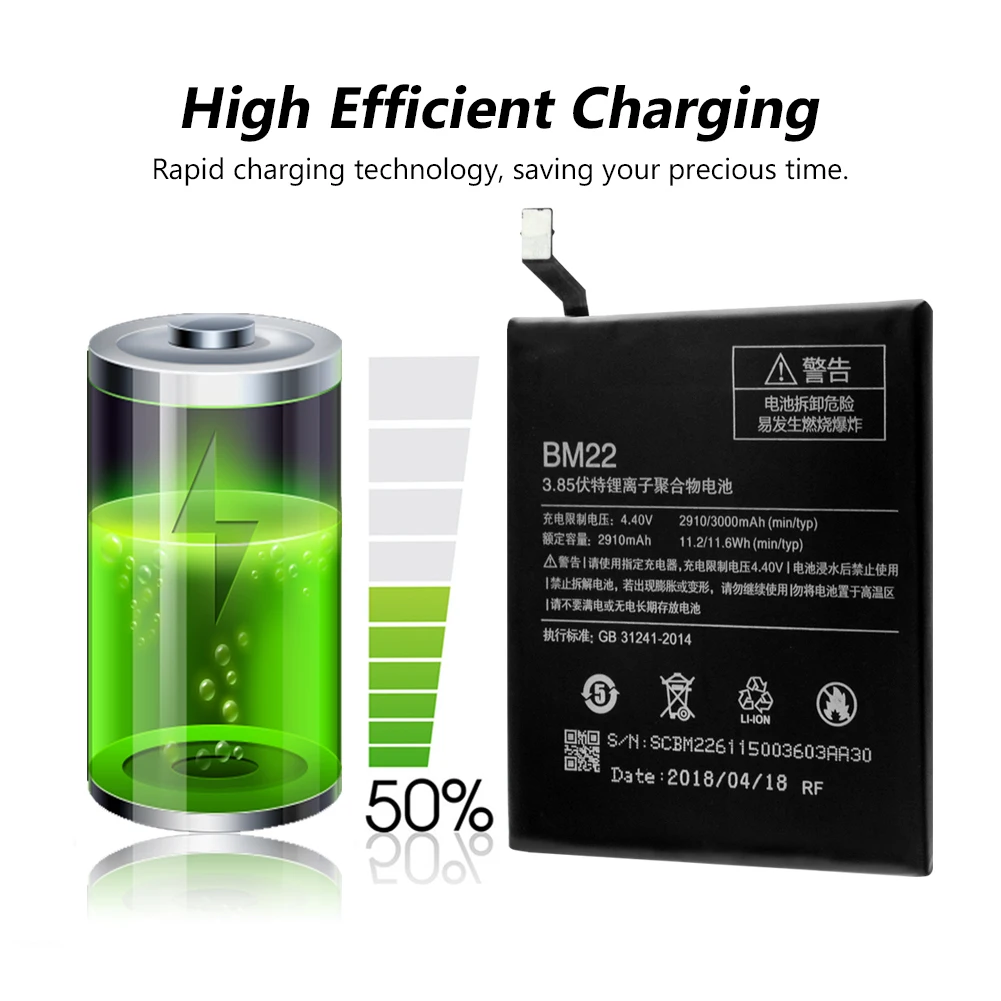 

YCDC Replacement BM22 BM-22 BM 22 lithium Battery For Xiaomi Mi5 Mi 5 3.85V 3000MAH + Repair Tool kits Rechargeable Battery