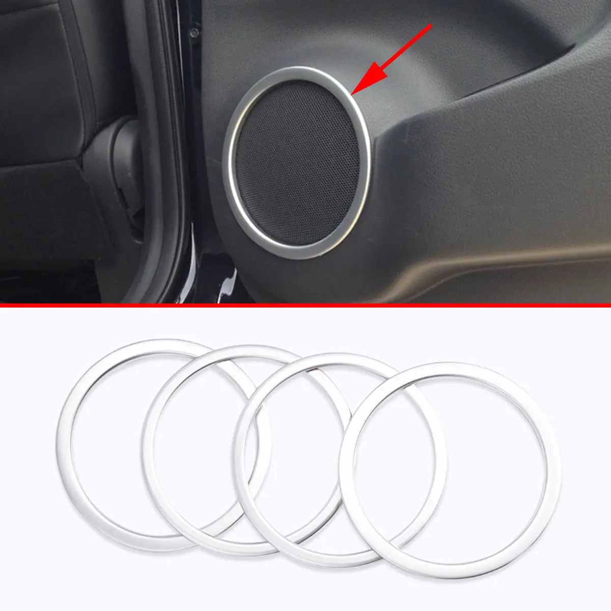 

4X Interior Accessories Door Trumpet Speaker Horn Cover Trim Fit For Nissan Qashqai Rogue Sport 2014 2015 2016 2017 2018 2019