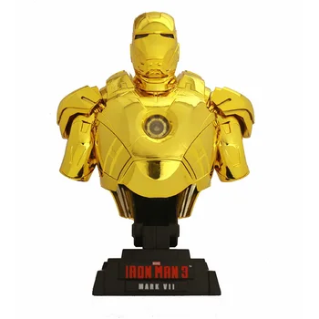 

3colors Avengers Iron Man Figure Marvel Iron Man MK7 1/4 Scale Bust Statue PVC Action Figure Collectible Model toys Doll LED Lig