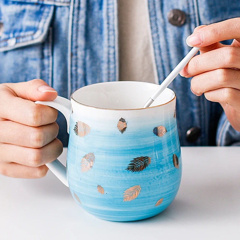 

Fashion Hand-painted Graffiti Ceramic Mug Couple Breakfast Cute Milk Coffee Cup Mug Personalized Mugs for Girl Gift mx3181530