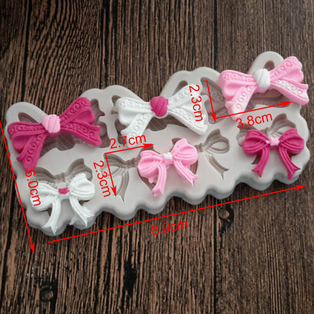 Various Sizes Bow Silicone Mold Fondant Mould Cake Decorating Tools Chocolate Gumpaste Molds, Sugarcraft, Kitchen Accessories