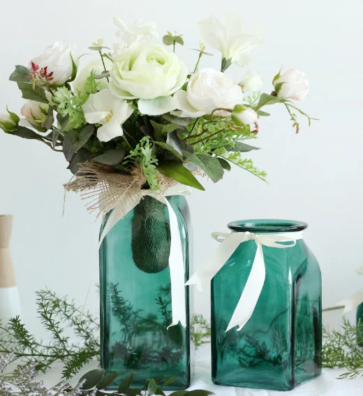 Маленькая свежая литературная стеклянная ваза прозрачная гидропонная креативная ваза для украшения гостиной цветная вставленная сухая Цветочная ваза Q291