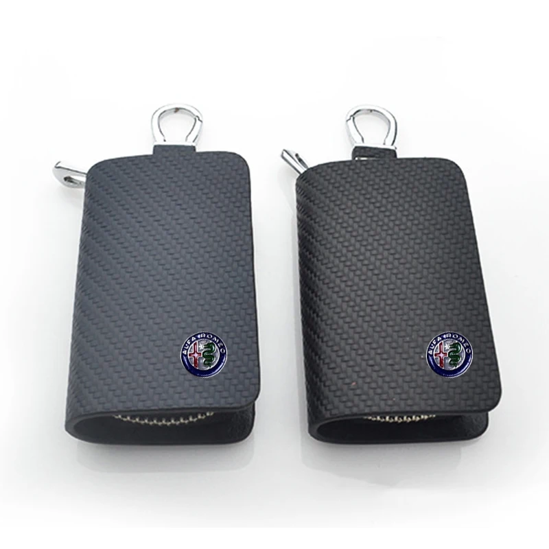 Черный кожаный чехол для ключей для мужчин и женщин для ключей для Alfa Romeo BMW Infiniti Land Rover Nissan Audi Kia чехол для ключей Fiat Toyota Skoda Lexus