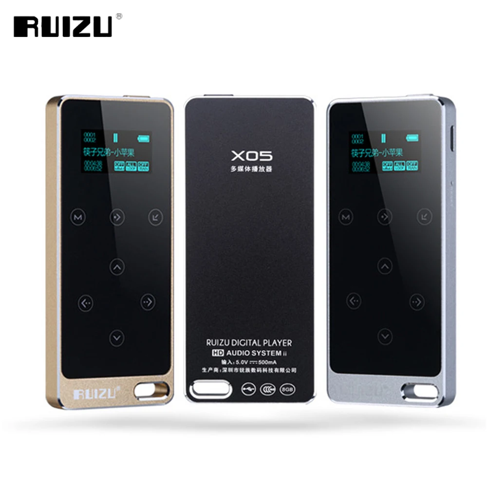Оригинальный MP3 плеер RUIZU X05 Hi Fi 8 ГБ диктофон сенсорная кнопка без потерь