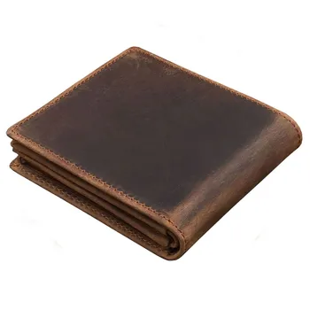 

Crazy Horsehide Wallet Man Genuine Leather Wallet Wallet Head Layer Cowhide Short Fund Wallet