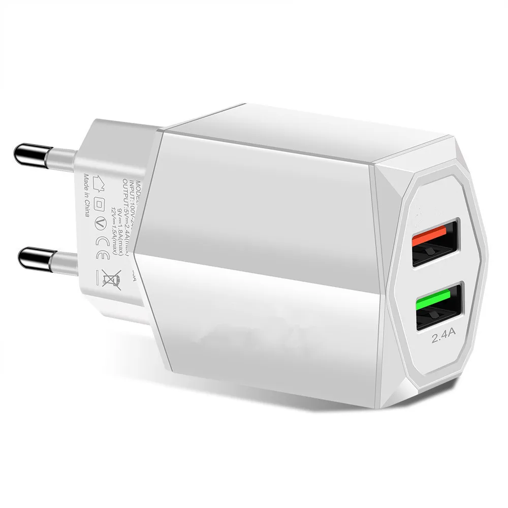 AMEEC EU Multi USB Charger 5V 2.4A Mobile Phone Chargers Quick Charge 2 Port USB Charge Adapter Wall AC Desktop Power Adaptors (5)