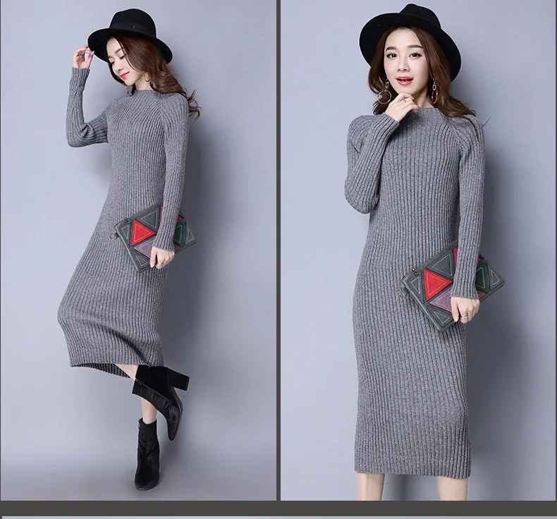 winter sweater dress long pure color Women Dresses pink red Elegant soft Knitted Sweater Dress Bodycon Slim Midi Vestidos winter sweater dress long pure color Women Dresses pink red Elegant soft Knitted Sweater Dress Bodycon Slim Midi Vestidos