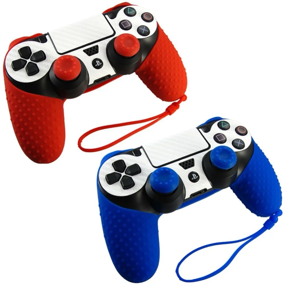 Чехол для Dualshock 4 Case Silicona нескользящий защитный чехол с ремешком на запястье для ps4 контроллер чехол для sony playstation 4