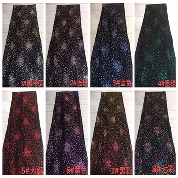 

African net lace fabric With Sequins,2019 Sequins fabric High quality Nigeria tulle sequins lace fabric for party
