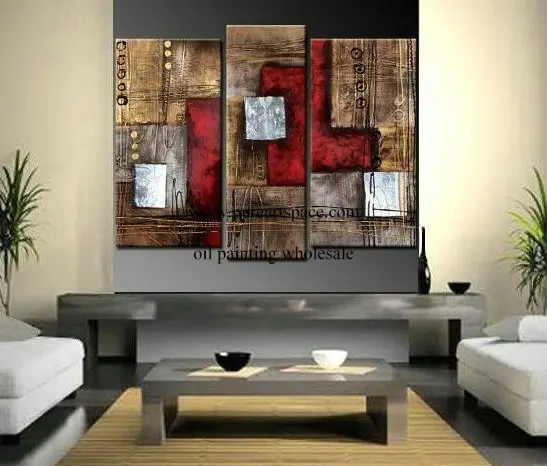 

Golden and White and Red Colorful Modern Oil Paintings Wall Art for home Restaurant Hotel Office Decoration BY ART Studio