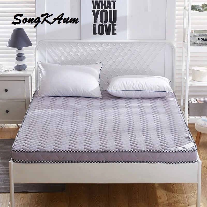 cheap SongKAum Thickening Cotton Cover Polyester Fiber Filling Foldable 0.9 1.0 Meters Mattress Double 1.5 1.8 2.0 Meters Bed Pad