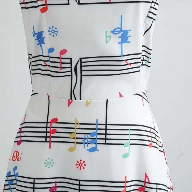 Kostlich 2018 Casual Women Big Swing Dress Plus Size O-Neck Tabs Print Dresses Summer Hepburn Vintage Dress With Sashes  (6)