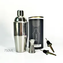 Premium 4 Stücke Bar set: 750 ml edelstahl cocktail shaker, 15-30 ml Doppel Ende Jigger, 2 Ausgießer, High grade barware